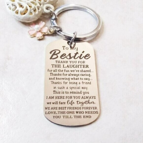Heart Key Chain for Besties! Show your Love + Appreciation! Best Friend! Keyring - Picture 4 of 9